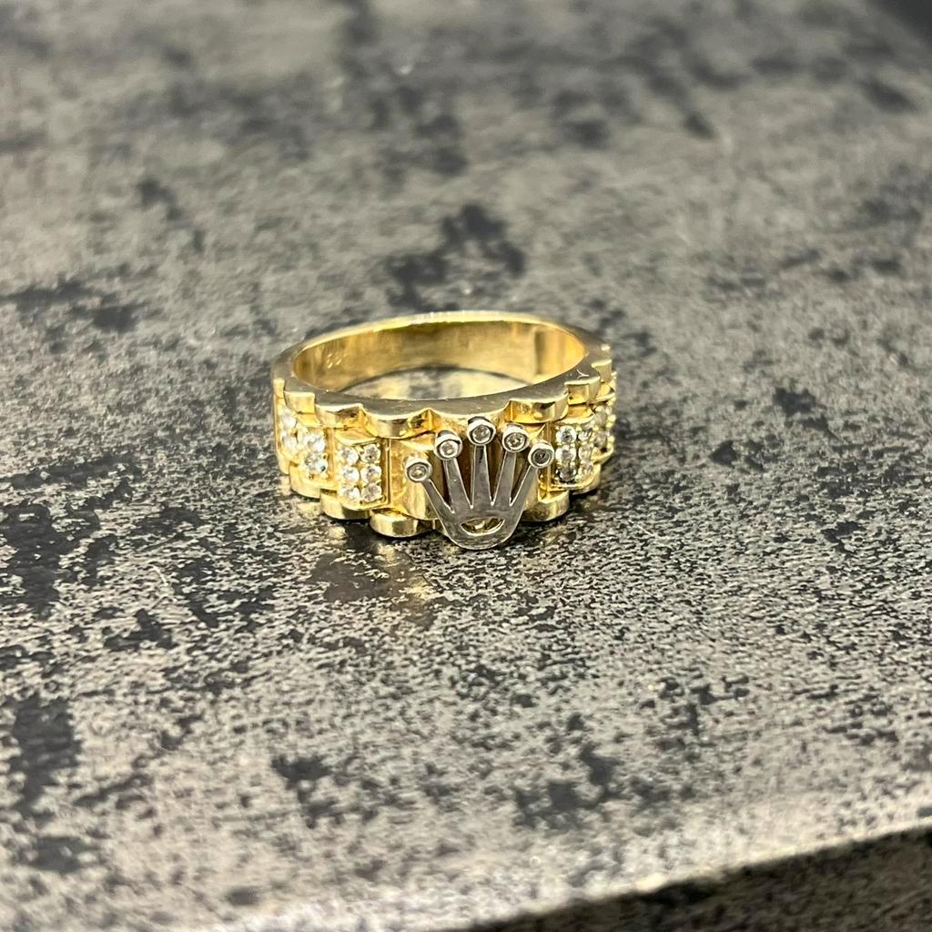 14k Rolex Krone Ring ≥ 14k Gouden Ring Rolex Ring Heren — Ringen