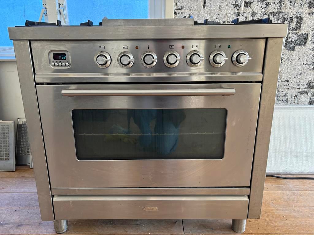 Boretti Gasfornuis 90cm met Oven, Witgoed en Apparatuur, Fornuizen, Ophalen, 60 cm of meer, Grill, Zo goed als nieuw