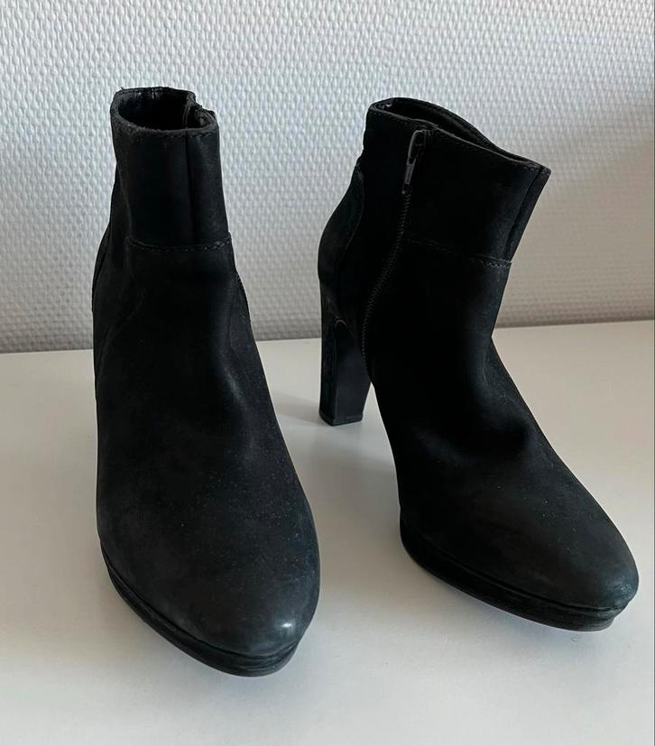 Nelson Enkellaarsjes Nubuck Leer - Maat ..., Kleding | Dames, Schoenen, Gedragen, Lage of Enkellaarzen, Zwart, Ophalen of Verzenden