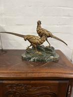 Bronzen beeld 2 fazanten, Antiek en Kunst, Ophalen