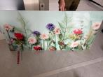 Glazen Muurschilderij met Bloemen, Ophalen, Oorspronkelijke maker, 125 cm of meer, Zo goed als nieuw