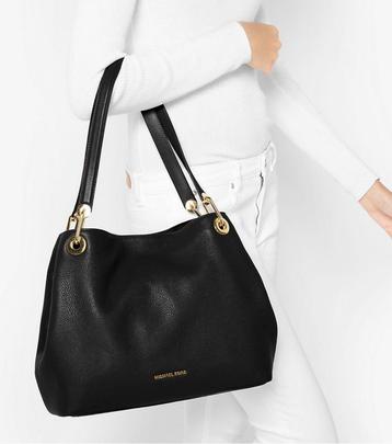 Nieuw Michael Kors Tote schoudertas handtas zwart leer beschikbaar voor biedingen