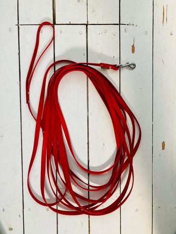 Lange sleeplijn looplijn van biothane 10m, rood beschikbaar voor biedingen