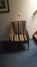 2 fauteuils met webbing armleuning,, Huis en Inrichting, Fauteuils, Gebruikt, Ophalen of Verzenden, Hout, 75 tot 100 cm