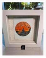 Verdiepte lijst met schilderijtje Boeddha shiva 15x15x3,5 cm, Antiek en Kunst, Ophalen of Verzenden