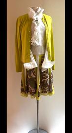 Etro Milano 100% zijde Paisley print rok & Pauw vestje lime, Kleding | Dames, Groen, Knielengte, Zo goed als nieuw, Verzenden