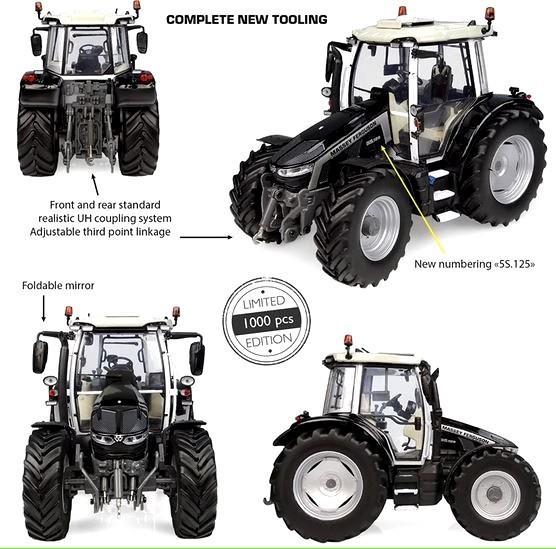Massey Ferguson 5S 125 Black Editie, Hobby en Vrije tijd, Modelauto's | 1:32, Nieuw, Tractor of Landbouw, Universal Hobbies, Ophalen of Verzenden