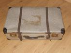 Brocante leren koffer retro antiek reiskoffer vintage, 60 tot 70 cm, Gebruikt, Leer, Ophalen of Verzenden