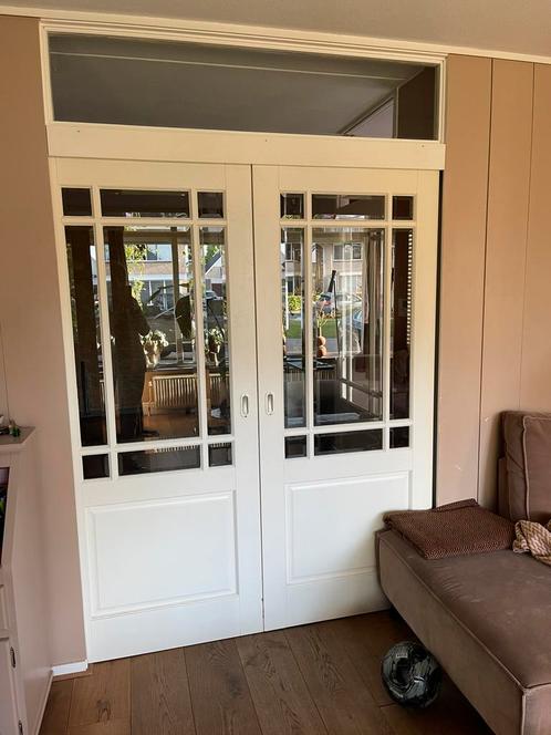 Kamerensuite deuren incl rails, Doe-het-zelf en Verbouw, Deuren en Horren, Gebruikt, Binnendeur, 200 tot 215 cm, 80 tot 100 cm