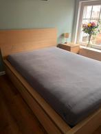 IKEA Malm bed eiken kleur 140 cm, Ophalen, Beige, Tweepersoons, 140 cm