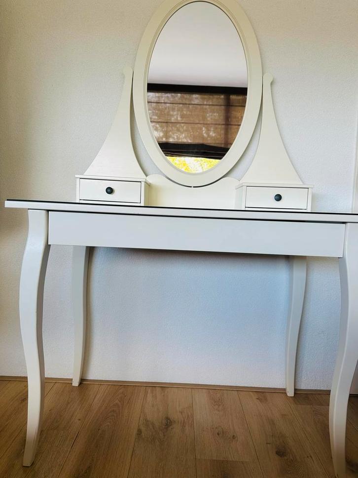 IKEA Toilettafel met Kruk - Wit, Huis en Inrichting, Tafels | Kaptafels, Zo goed als nieuw, 100 tot 150 cm, 50 tot 100 cm, Hout