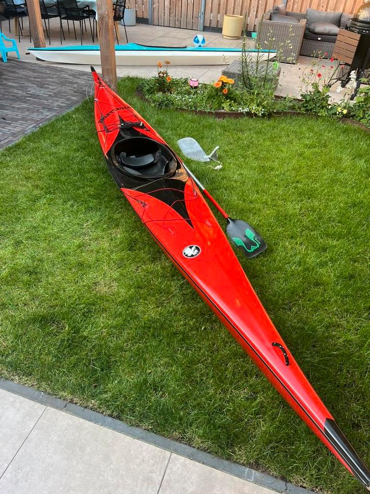 Grönlander zeekayak, Watersport en Boten, Kano's, Gebruikt, Kajak, Eén persoon, Met peddels, Ophalen