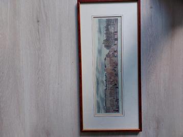 Oude lithografie van het korte Voorhout Den Haag beschikbaar voor biedingen