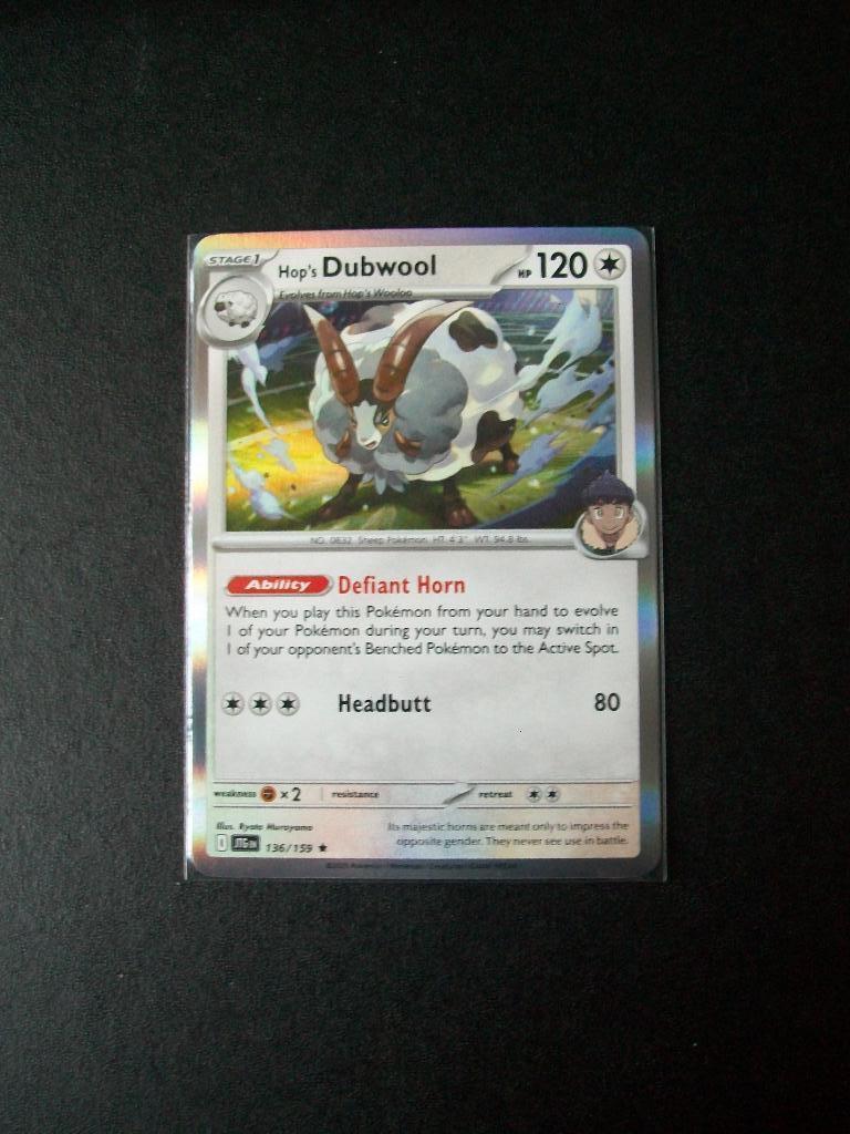 8190. Nieuwe Pokemon Kaart Holo Rare Hop's DUBWOOL (136/159), Verzenden, Nieuw, Losse kaart, Foil