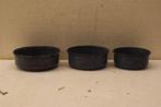 Emaille 3 stuks Grijs Gewolkte schaaltjes 44322, Ophalen of Verzenden