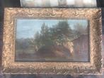 olieverf paneel landschap, Antiek en Kunst, Kunst | Schilderijen | Klassiek, Ophalen of Verzenden