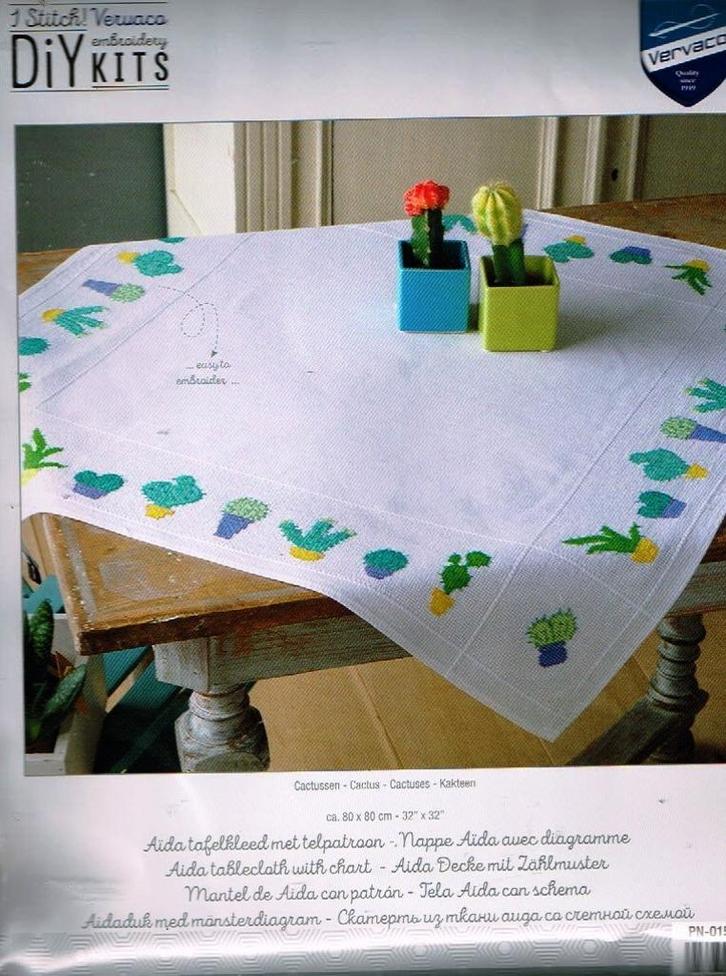Cado vervaco borduurpakket dekservet, cactussen, Hobby en Vrije tijd, Borduren en Borduurmachines, Nieuw, Borduurpakket, Handborduren