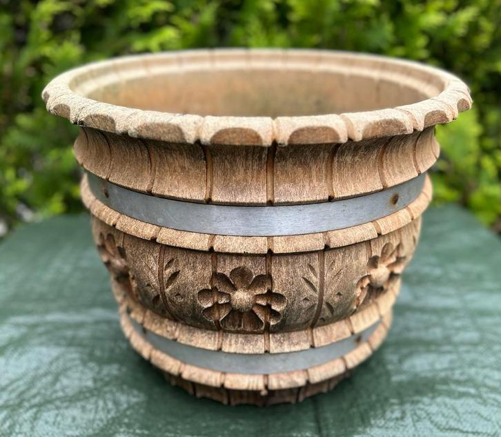 Vintage Emsa bloempot groot model, Tuin en Terras, Bloempotten, Gebruikt, Kunststof, Minder dan 40 cm, Rond, Ophalen of Verzenden
