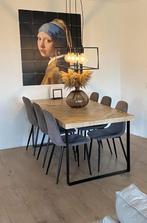 WOOOD tablo mango visgraat eettafel 200x90 met u poten zwart, Huis en Inrichting, Tafels | Eettafels, Ophalen, 200 cm of meer