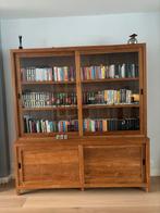 Vitrine/boekenkast teakhout, Ophalen, Met deur(en), 200 cm of meer, Teakhout