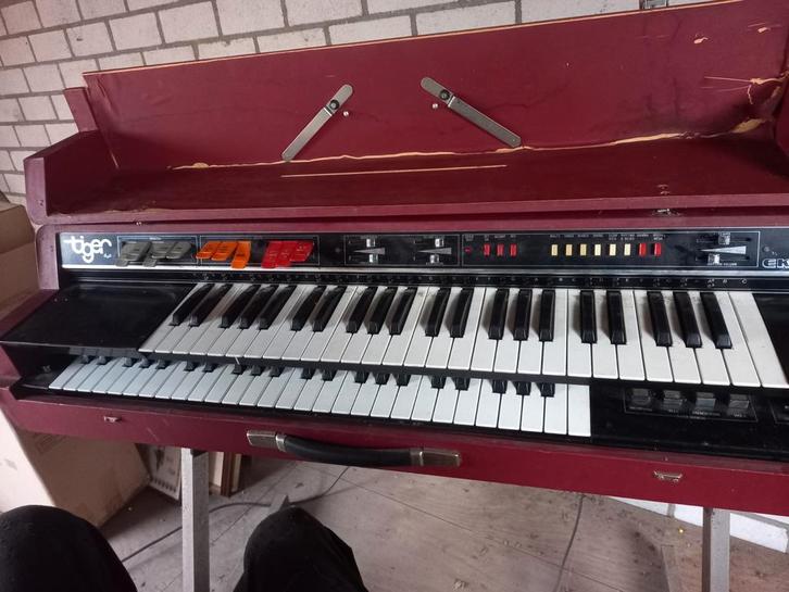 Vintage eko tiger kofferorgel opknapper, Muziek en Instrumenten, Orgels, Gebruikt, Orgel, 2 klavieren, Ophalen