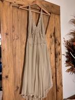 GANESHA IBIZA Jurk van 100% Silk/Zijde Exclusieve Details S!, Beige, Ophalen of Verzenden, Knielengte, Maat 36 (S)