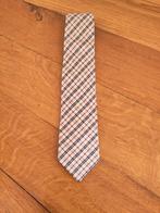 Stijlvolle zijden stropdas met ruitpatroon, Ophalen of Verzenden, Zo goed als nieuw, Beige, Met patroon