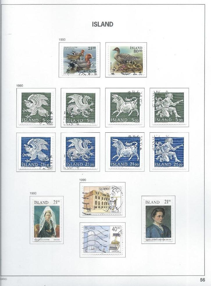 B442 – Scandinavië – leuke collectie Ijsland in Davo album, Postzegels en Munten, Postzegels | Europa | Scandinavië, Gestempeld