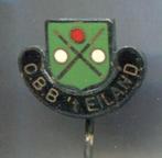 O.B.B. 'T Eiland email op zilverkl biljard speldje ( W_105 ), Verzamelen, Speldjes, Pins en Buttons, Verzenden, Zo goed als nieuw