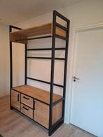 Grote industriële kapstok eikenhout, Huis en Inrichting, Woonaccessoires | Kapstokken, 200 cm of meer, Zo goed als nieuw, Hout