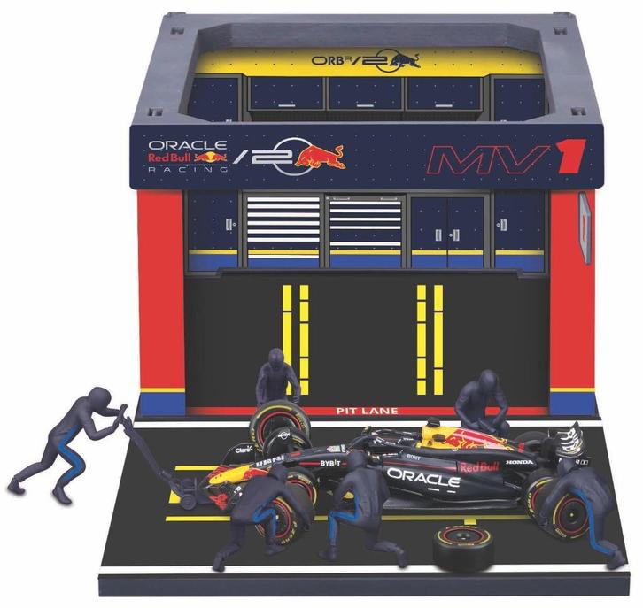 Bburago Red Bull RB20 Verstappen Pit Stop set / 1:43 / NIEUW, Hobby en Vrije tijd, Modelauto's | 1:43, Nieuw, Auto, Overige merken