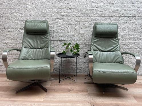 Set Prominent E-100 relax fauteuils verstelbaar relaxstoel, Huis en Inrichting, Fauteuils, Zo goed als nieuw, Leer, 50 tot 75 cm