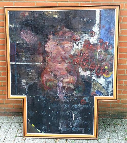 Vrouwelijk naakt in mooi artistiek geheel ca. 1980, Antiek en Kunst, Kunst | Schilderijen | Klassiek, Ophalen