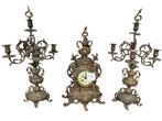 Antiek bronzen klokstel 65 cm hoog. €160, Antiek en Kunst, Ophalen