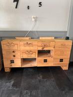 Tv-meubel van wijnkistjes - Uniek!, Ophalen, Met plank(en), Gebruikt, 100 tot 150 cm