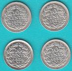 Nederland 10 cent 1936, 1937, 1938 en 1939 Wilhelmina zilver, Postzegels en Munten, Munten | Nederland, Setje, Zilver, Koningin Wilhelmina