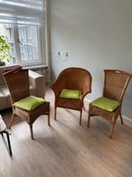 Rieten stoelen, Huis en Inrichting, Stoelen, Ophalen, Bruin, Riet of Rotan, Drie