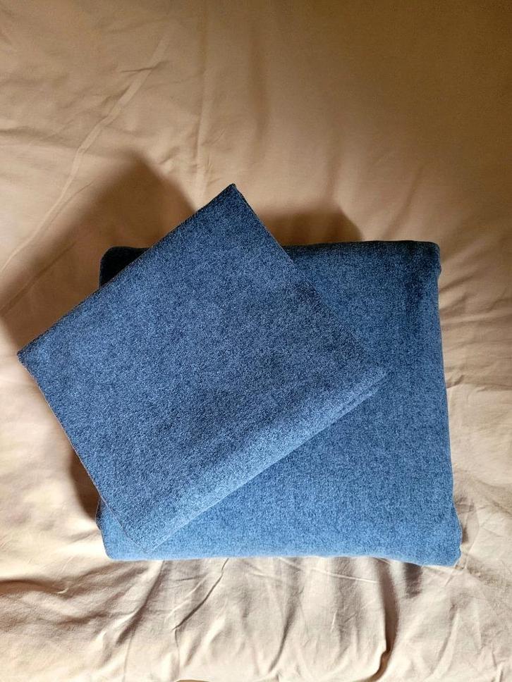 Dekbedovertrek 200x200/220cm flanel melange blauw, Huis en Inrichting, Slaapkamer | Beddengoed, Zo goed als nieuw, Dekbedovertrek