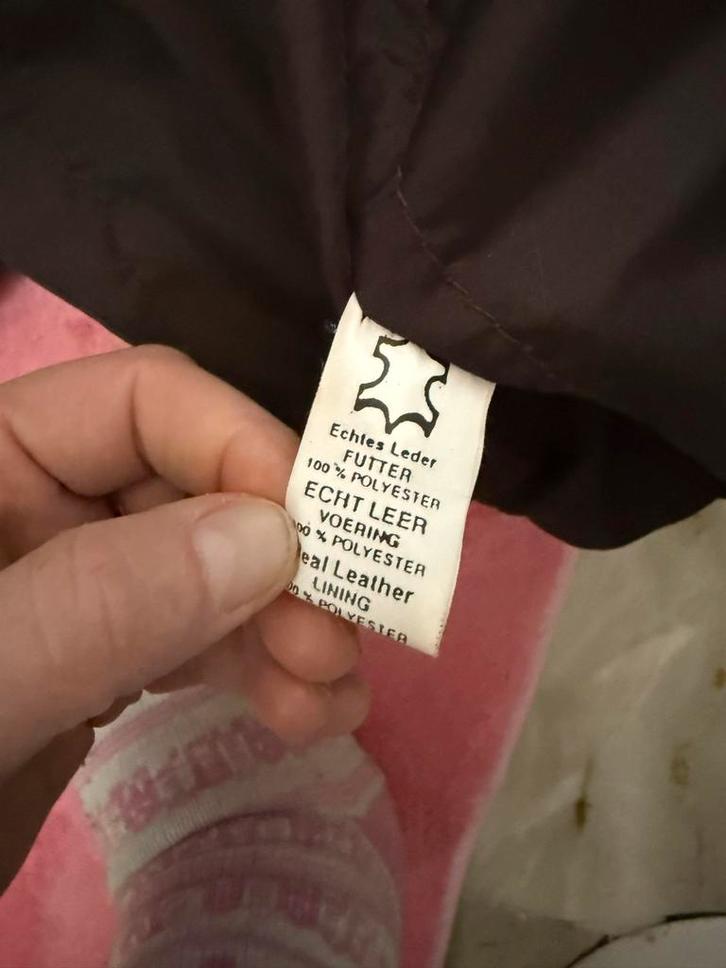 Bruine leren jas - Maat XL, Kleding | Heren, Jassen | Zomer, Gedragen, Maat 56/58 (XL), Bruin, Ophalen