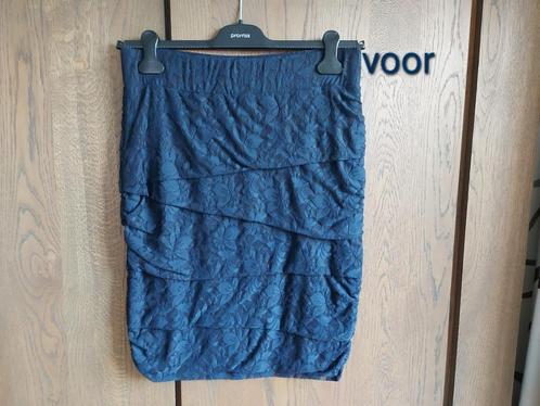 Promiss rok mt. M donkerblauw, Kleding | Dames, Rokken, Zo goed als nieuw, Maat 38/40 (M), Blauw, Knielengte, Ophalen of Verzenden