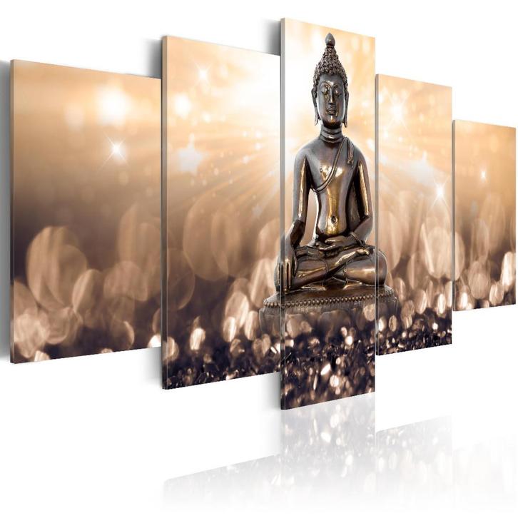 389 Buddha Boedha 5 Luik Canvas Schilderij 200x100cm Nieuw, Huis en Inrichting, Woonaccessoires | Schilderijen, Tekeningen en Foto's