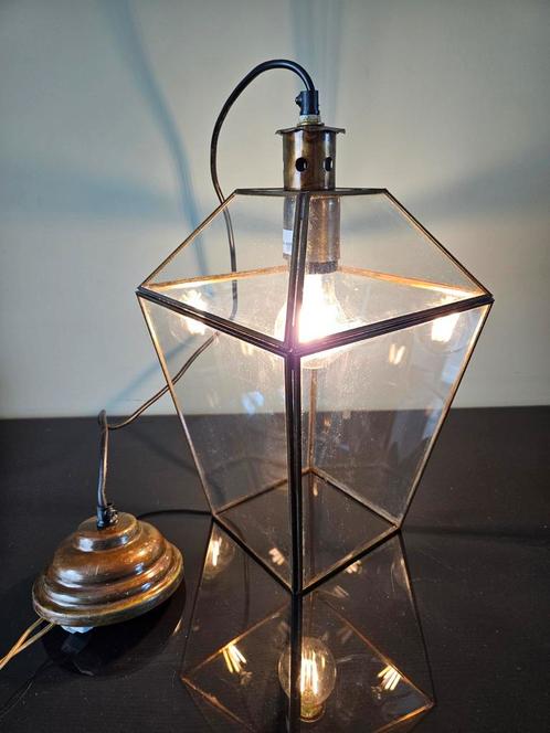 Light en Living Senderholm hanglamp helder glas / hallamp, Huis en Inrichting, Lampen | Hanglampen, Gebruikt, Minder dan 50 cm