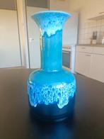 Vintage Jasba West Germany trompet vaas blauw turquoise, Ophalen, Blauw, Aardewerk of Porselein, Zo goed als nieuw