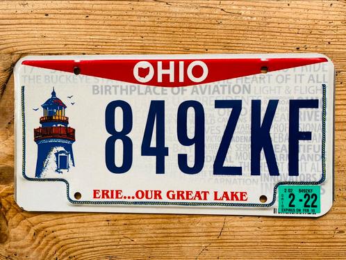 Amerikaanse kentekenplaat/nummerplaat Ohio USA, Verzamelen, Automerken, Motoren en Formule 1, Gebruikt, Auto's, Ophalen of Verzenden