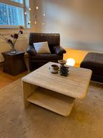 Travertin tafel (ook beschikbaar in set van 2), Huis en Inrichting, Tafels | Salontafels, Ophalen, Overige materialen, 50 tot 100 cm