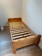 Massief houten eenpersoonsbed met lattenbodem, Huis en Inrichting, Slaapkamer | Bedden, Ophalen, Gebruikt, 90 cm, Eenpersoons