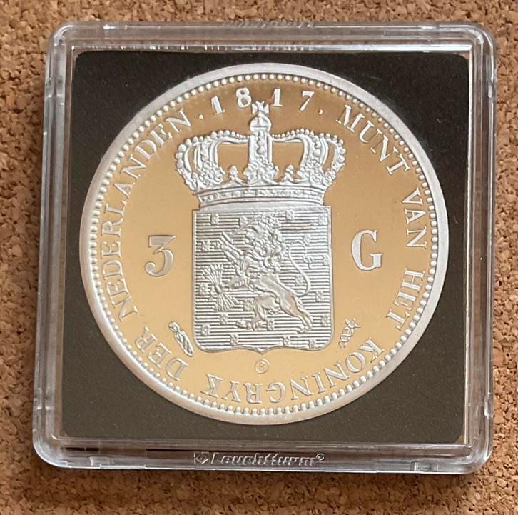 Penning / Replica - Nederland 3 Gulden 1817 Willem I., Postzegels en Munten, Penningen en Medailles, Overige materialen, Nederland