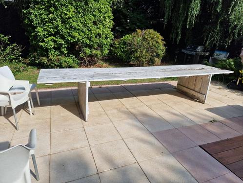 Gratis Steigerhouten tuintafel 4.20 meter lang, Tuin en Terras, Tuintafels, Gebruikt, Rechthoekig, Hout, Ophalen