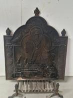 Antieke Vuurplaat met Paard en Ruiter, Huis en Inrichting, Haarden, Ophalen, Gebruikt, Inzethaard, Houthaard