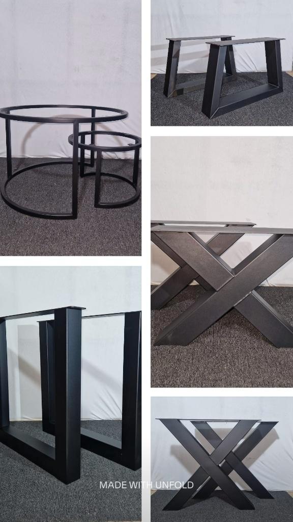 130 sets stalen eet- en salontafelpoten - 20 dec 2025 weg, Huis en Inrichting, Tafelonderdelen, Zo goed als nieuw, Tafelpoot, 200 cm of meer